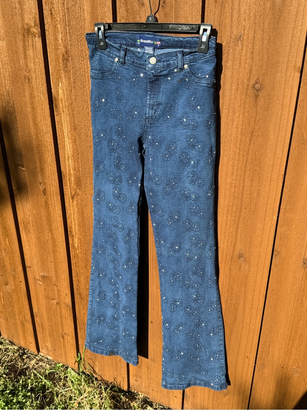 Blue Women's Embellished Flare Jeans